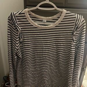 Old Navy Black and White Striped Blouse